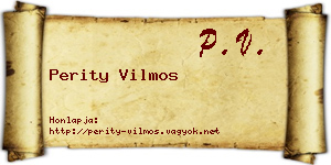 Perity Vilmos névjegykártya